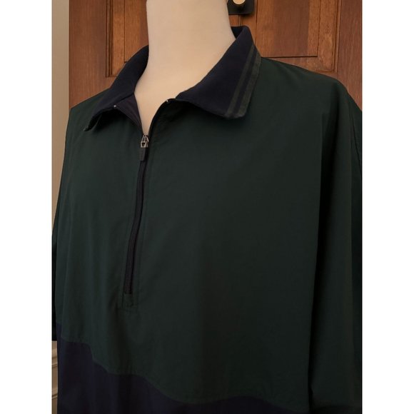 Port Authority Half Zip‎ Windbreaker Mens XL Navy/Green Pullover Casual Athletic - Picture 7 of 14